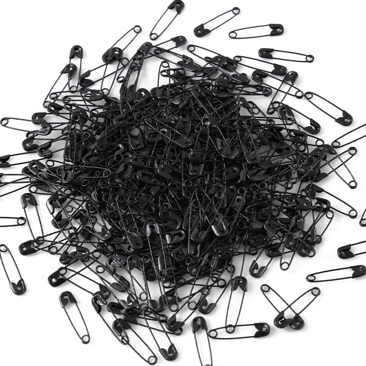 1000PCS Safety Pins, 0.75In/19mm Small Fastening Pins, Rust Resistant Nickel Plated Steel Set for Crafting, Sewing, Jewelry Making Fabric, Rimming Fastening Clip Button for Garment Hang Tag (Black)