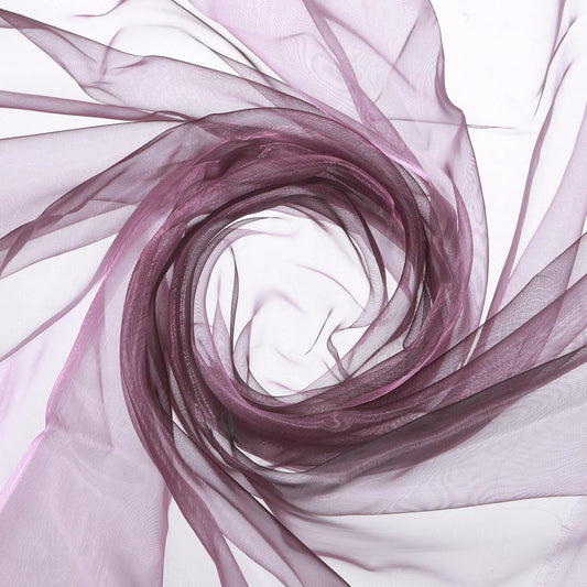 MECCANIXITY Iridescent Sheer Organza Fabric, 2 Yards x 59 Inches Solid Holographic Shiny Fabric Organza Cloth for Wedding, Curtains, Costume, Photo Background, Gradient Gray Purple