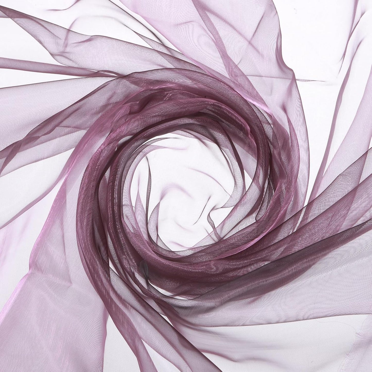 MECCANIXITY Iridescent Sheer Organza Fabric, 10 Yards x 59 Inches Solid Holographic Shiny Fabric Organza Cloth for Wedding, Curtains, Costume, Photo Background, Gradient Gray Purple