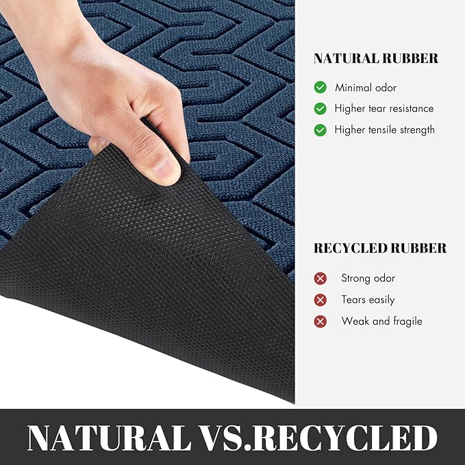 Yimobra 72x24 Indoor Outdoor Runner Rug, Heavy-Duty Entrance Mat for High Traffic Areas, Commercial Grade Welcome Door Mat, Easy Clean Blue