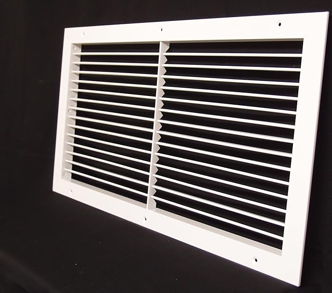 30"w X 8"h Aluminum Adjustable Return/Supply HVAC Air Grille - Full Control Horizontal Airflow Direction - Vent Cover - Wide Front End Overlap - Single Deflection [Outer Dimensions: 31.85"w X 9.85"h]