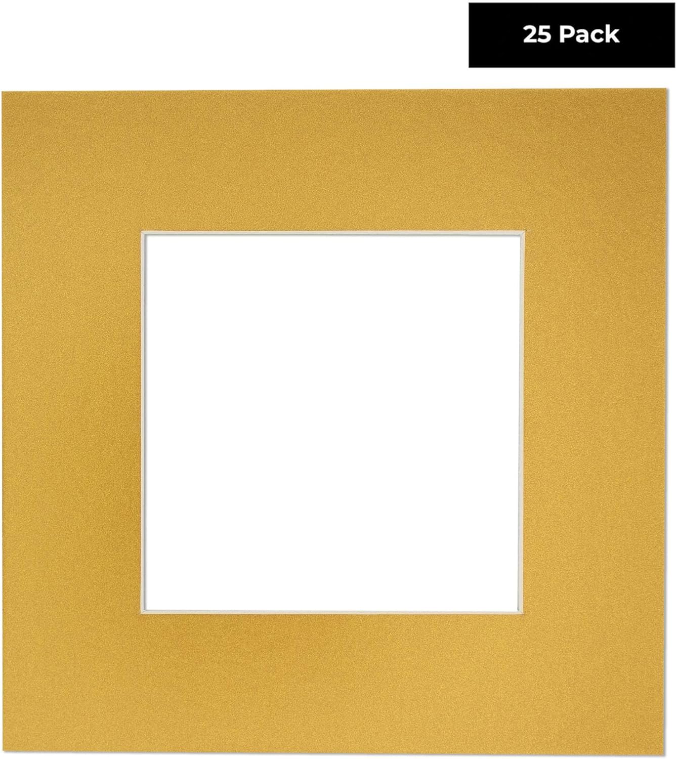 11x14 Mat for 8.5x11 Photo - Precut Metallic Gold Picture Matboard for Frames Measuring 11 x 14 Inches - Bevel Cut Matte to Display Art Measuring 8.5 x 11 Inches - Acid Free Pack of 25 MATS