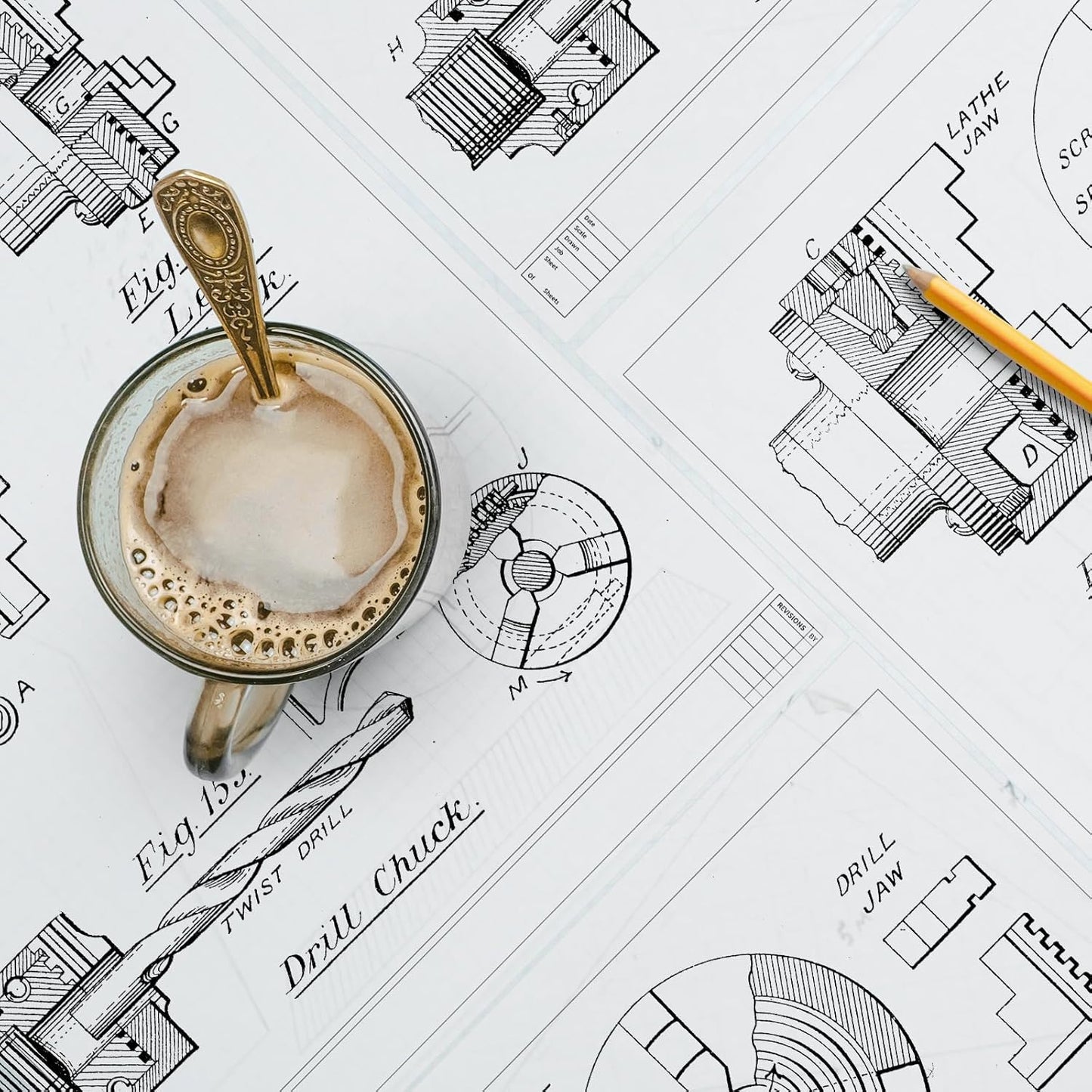 Gilprop 10 Sheets Architectural Vellum Paper 24" x 36" Drafting Vellum Tracing Sheets White Translucent Drafting Paper Rag with Border and Title Block for Drawing Sketching Architecture Building