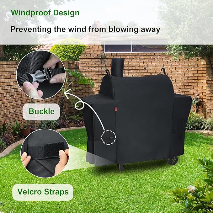 Outdoor Grill Cover for Royal Gourmet CC1830T 30" Barrel Charcoal Grill, Cover Geny Waterproof 600D Heavy Duty BBQ Grill Cover, Barbecue Grill Covers Fit Royal Gourmet CC Series Grills.