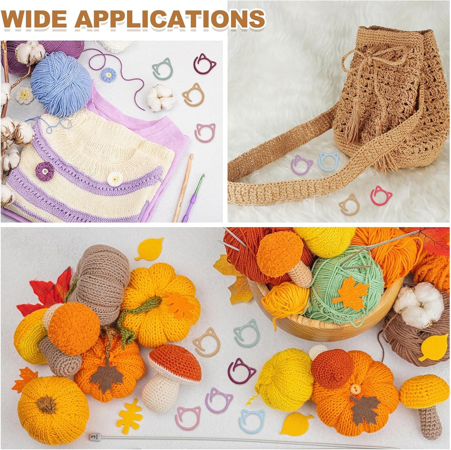 PATIKIL Cat Crochet Stitch Markers, 12 Pack Stitch Marker for Knitting Crocheting Supplies Cute Metal Spiral Knit Clip Ring Counters for Crochet Yarn DIY Crafts, Green