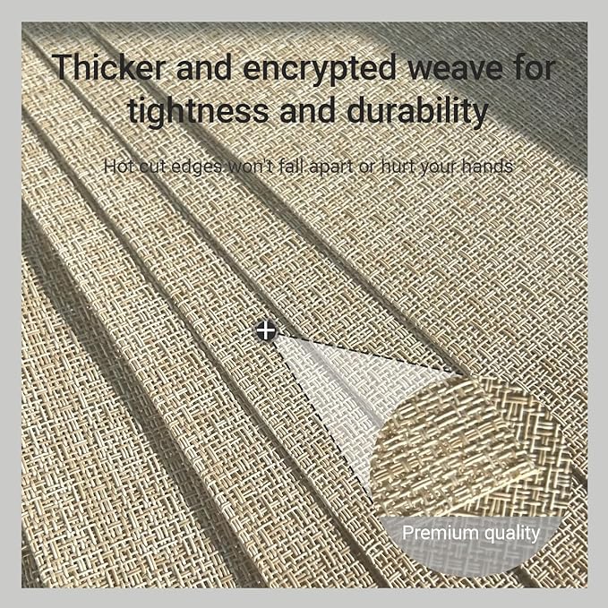 PIGCHCY Beige Placemats Set of 4 Vinyl PVC Durable Place Mats for Dining Table,Heat Resistant Non-Slip Woven Tabel Mats (18x12 inches, Beige)