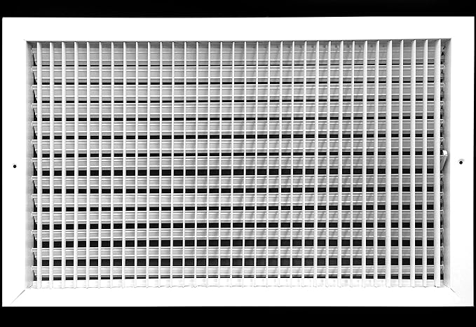 24" X 14" Adjustable AIR Supply Diffuser - HVAC Vent Cover Sidewall or Ceiling - Grille Register - High Airflow - White [Outer Dimensions: 25.75"w X 15.75"h]