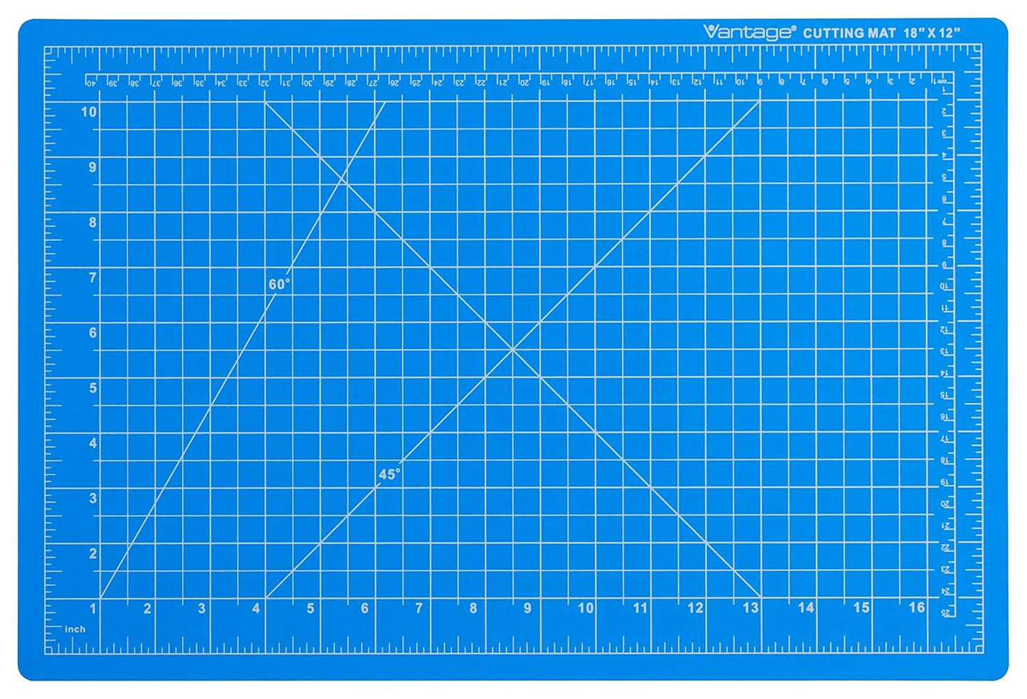 Dahle Vantage 10691 Premium Self-Healing Cutting Mat, 12"x18", 1/2" Grid, 5 Layers for Max Healing, Perfect for Crafts & Sewing, Blue
