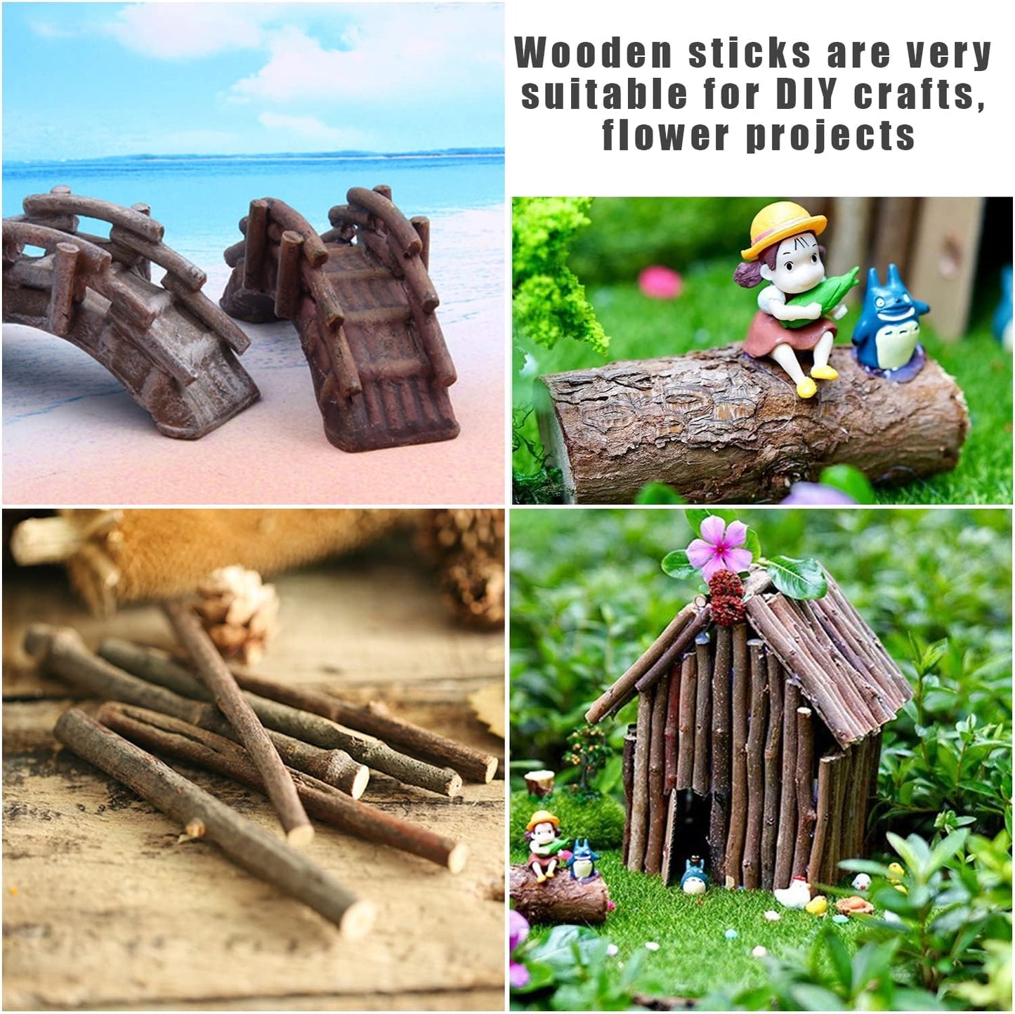 FSWCCK 100 PCS Craft Sticks, 2 Inch Natural Birch Twigs Sticks, Mini Wood Log for DIY Crafts, Farmhouse Centerpiece Decor and Rustic Home Decor