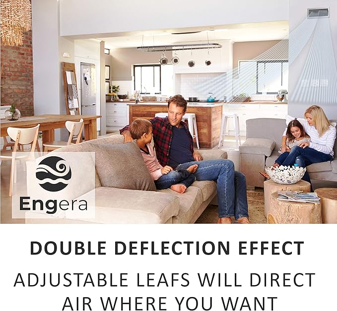 Engera Adjustable Double Deflection HVAC Air Register-Supply Air Diffuser Air Vent Register-Heating/AC Vent Cover-Wall Register 14x6"Duct [16x8"Face]