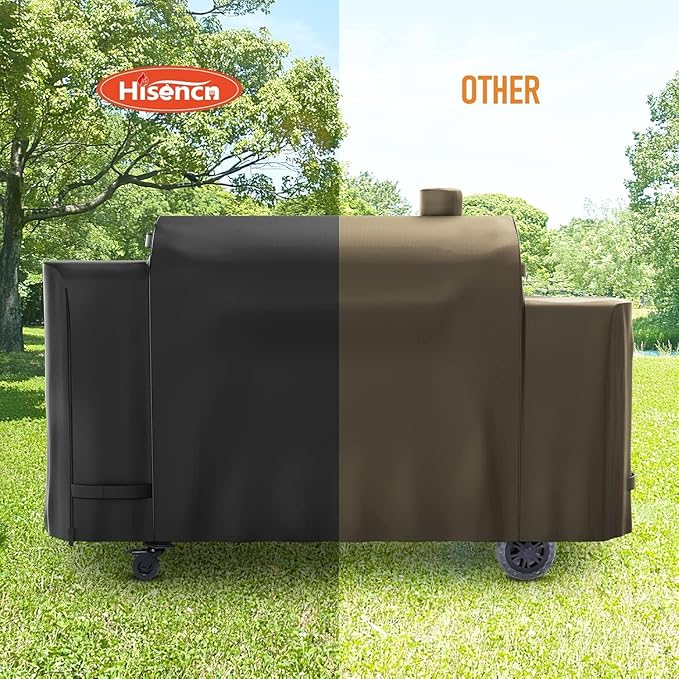Hisencn Grill Cover for Pit Boss Pro Series Triple-Function Combo Grill PB1100PSC2, PB1100PSC1, Heavy-Duty Pellet Grill Smoker Cover for Pit Boss Sportman 1230 Pellet/Gas Combo Grill, Black, PB 67364