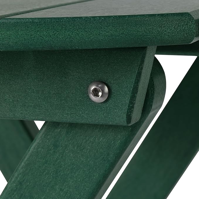 Costaelm Paradise HDPE Outdoor 24.5 Inch Round Portable Folding Patio Dining Table, Dark Green