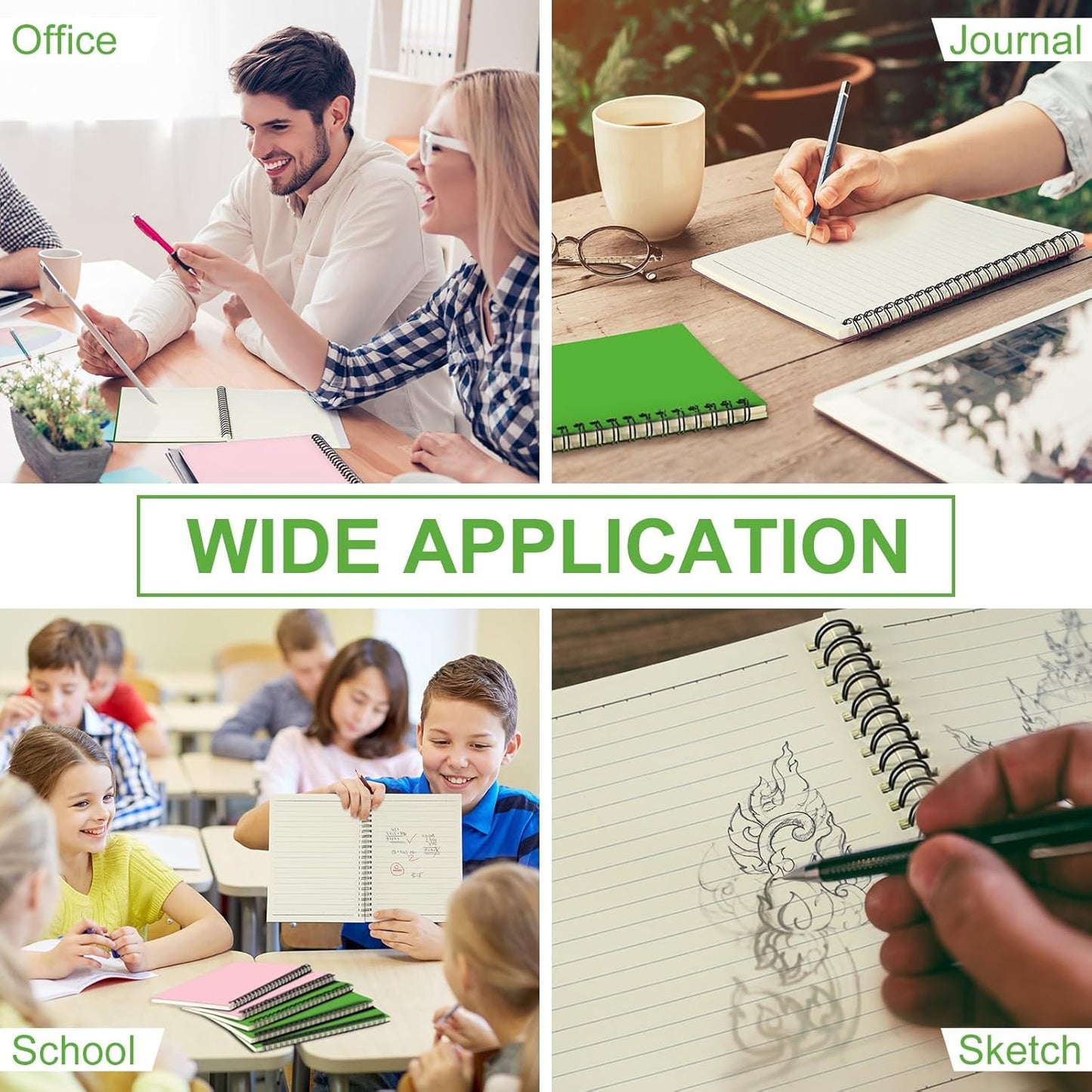 Yahenda 18 Pcs Spiral Notebook Bulk A5 Journal Lined 8.3'' x 5.5'' Writing Composition Paper Small Notepad Subject Notebook for Students Office Business Back to School Supplies (Pink,Light Green)