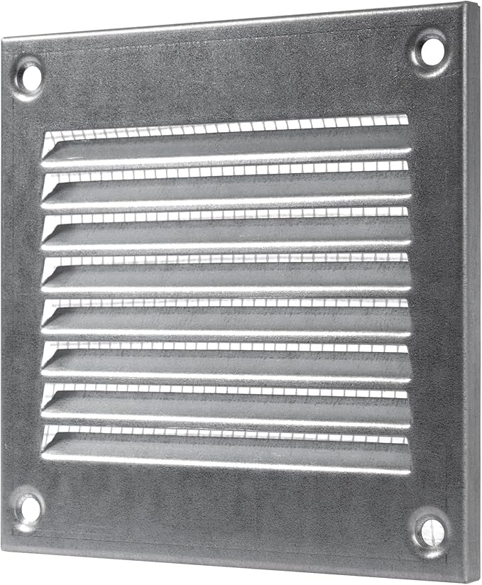 Vent Systems 4'' x 4'' Inch (Overall Dimensions) Pack of 2 - Galvanized - Air Vent Cover Metal Air Return Grill - Built in Pest Guard Screen HVAC Vent Duct Cover for Home Improvement