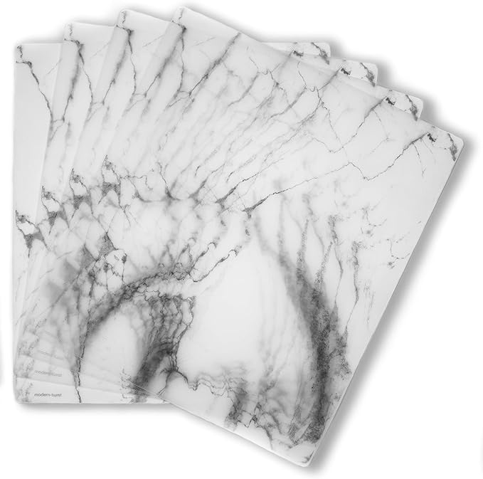 modern-twist 14 x 16 Silicone Placemat, BPA, PVC-Free Table Mat, Dishwasher Safe, Marble Print in Gray, Pack of 1