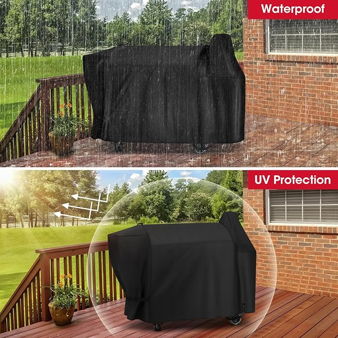 Unicook Pellet Grill Cover Compatible for Pit Boss Austin XL 1000 Series, Mahogany Series 1000, Sportsman 1000, All Weather Resistant Waterproof Outdoor BBQ Grill Cover