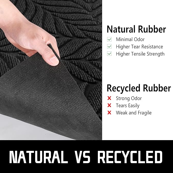 Yimobra 60x36 Large Door Mat Outdoor Indoor, All-Season Waterproof Door Mat Outside Entrance, All-Weather Non-Slip Outside Doormat for Garage Patio Entryway, Black