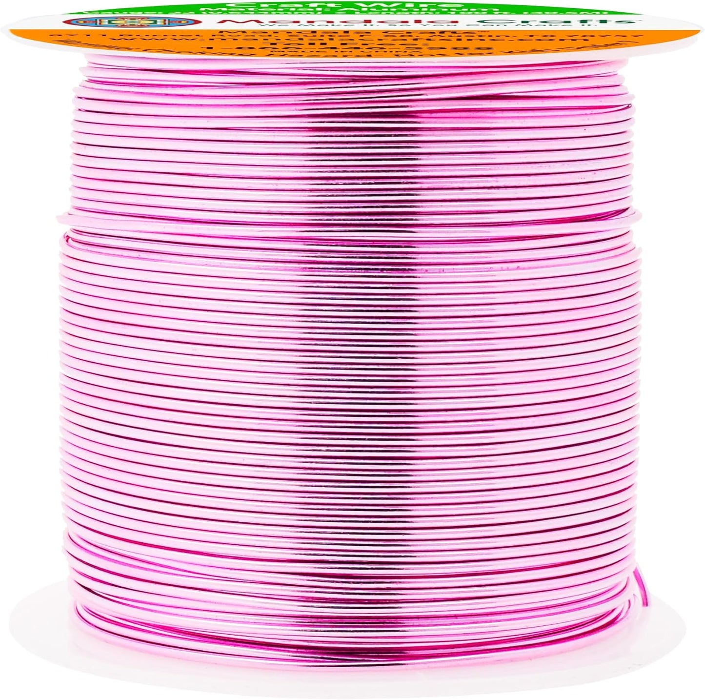 Mandala Crafts 22 Gauge Anodized Aluminum Craft Wire for Jewelry Making - 100 FT Colored Flexible Pink Wire - Bendable for Bonsai Armature Crafting Sculpting