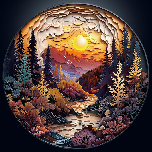 masseruon Round Puzzles for Adults 1000 Pieces-Naturelish Puzzle-26.6x26.6in Jigsaw Puzzles with HD Matte Finish-Hard Impossible Difficult for Adult-Challenging Gift for Puzzle Lovers