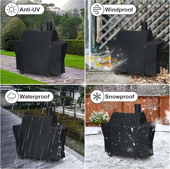 Outdoor Grill Cover for Royal Gourmet CC1830T 30" Barrel Charcoal Grill, Cover Geny Waterproof 600D Heavy Duty BBQ Grill Cover, Barbecue Grill Covers Fit Royal Gourmet CC Series Grills.