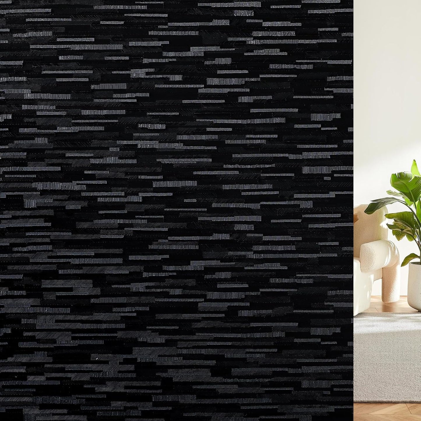 Haton Blackout Window Film, Black Out Window Cover, Sun Light Blocking Frosted Privacy for Glass Door, Heat Control Room Darkening Tint for Home Day Sleep, Non-Adhesive, Black 17.5" x 78.7"