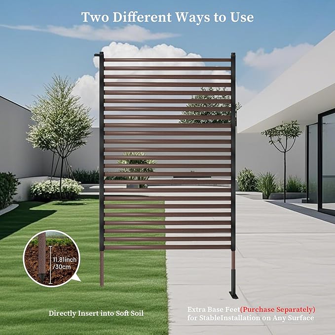 Outdoor Privacy Screens, 3FT X 5FT Decorative Privacy Fence Panels for Patio, Backyard and Garden(Brown)