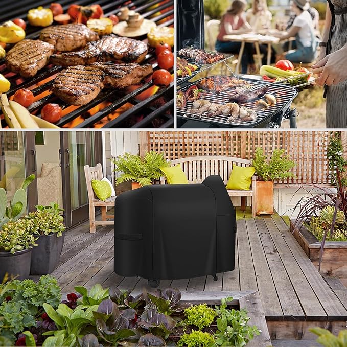 i COVER 600D Grill Cover for Pit Boss 820-850 Series, Heavy-Duty Premium Canvas BBQ Covers for PitBoss Smoker, Wood Pellet Cover for Pit-Boss Z-Grill 700, 820 Deluxe, Pro 850