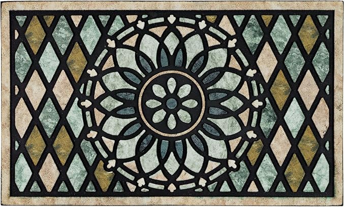CHICHIC Welcome Door Mat 17x 30 Inch Front Doormat Outdoors for Home Entrance Outdoors Mat for Outside Entry Way Doormat Entry Rugs, Heavy Duty Non Slip Rubber Back Low Profile, Flower