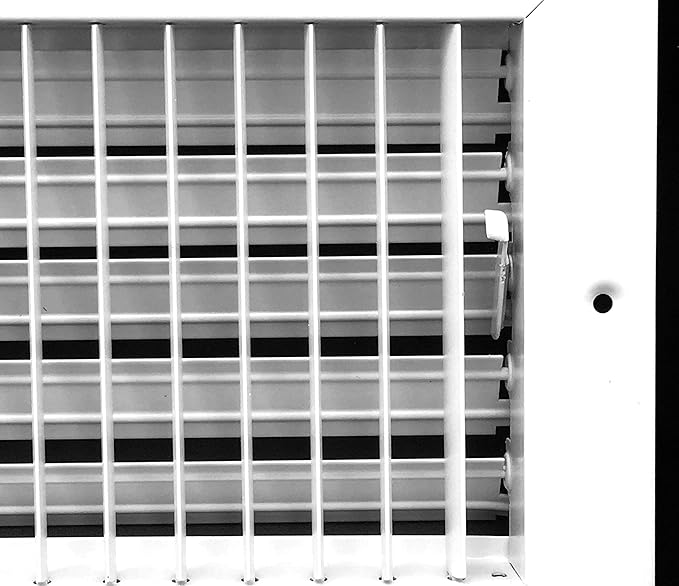 18"w X 6"h Adjustable AIR Supply Diffuser - HVAC Vent Cover Sidewall or Ceiling - Grille Register - High Airflow - White [Outer Dimensions: 19.75"w X 7.75"h]