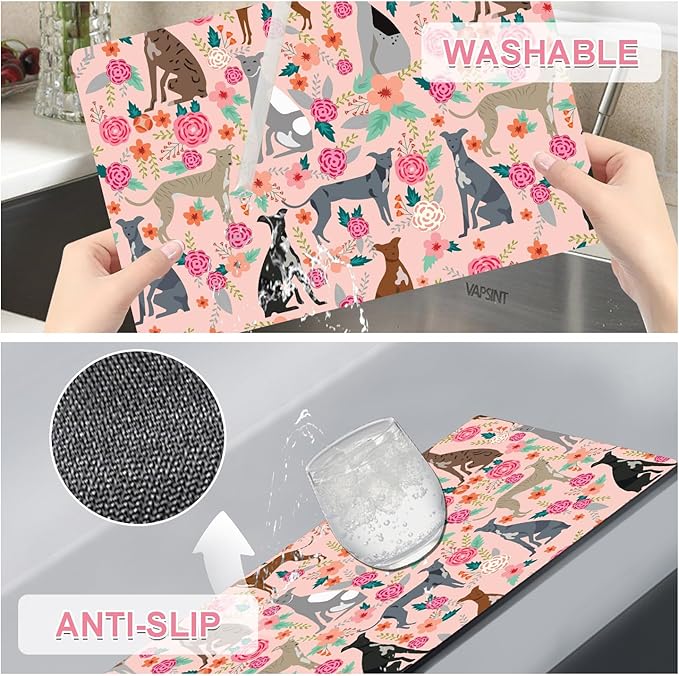 Dog Placemats Set of 4 - Animal Heat Resistant Placemats for Dinner Table, Non-Slip Waterproof Oil-Proof Washable Reusable Placemat for Indoor Outdoor Kitchen Decor, 15.75In*11.81In