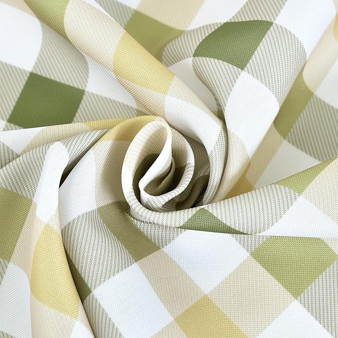 Waterproof Plaid Tablecloth Fabric - Oblong 52x70 Inch Classic Buffalo Tartan Table Cloth for Indoor/Outdoor Use - Washable Table Cover for Dinner, BBQs, and Parties