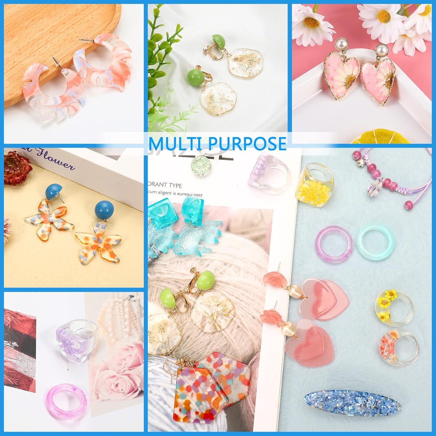 KISREL UV Resin 2000g - Upgraded Hard Type Crystal Clear Ultraviolet Curing UV Epoxy Resin for Craft Jewelry Making