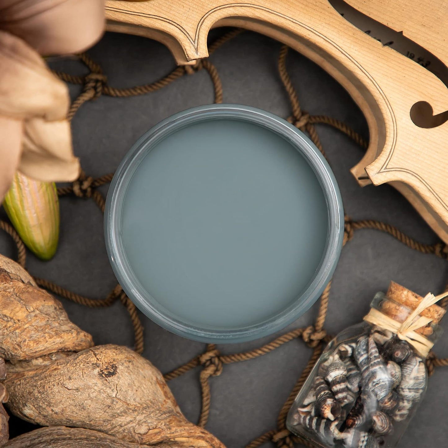 Dixie Belle Paint Company Chalk Finish Furniture Paint - Stormy Seas (32oz) - Matte Blue Gray Chic Chalk Mineral DIY Furniture Paint