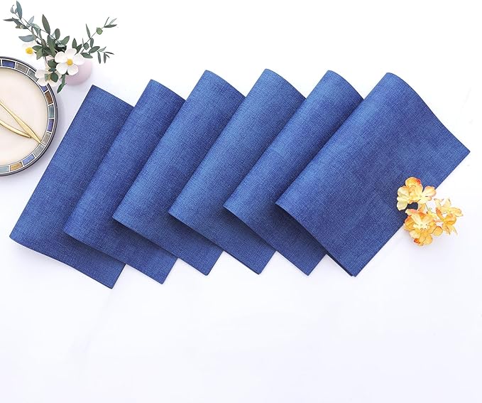 Homaxy Faux Leather Heat Resistant Placemats for Dining Table Set of 8, Waterproof Wipeable Washable PU Table Mats, Easy to Clean Anti-Slip Place Mats, 11.8" x 17", Sea Blue