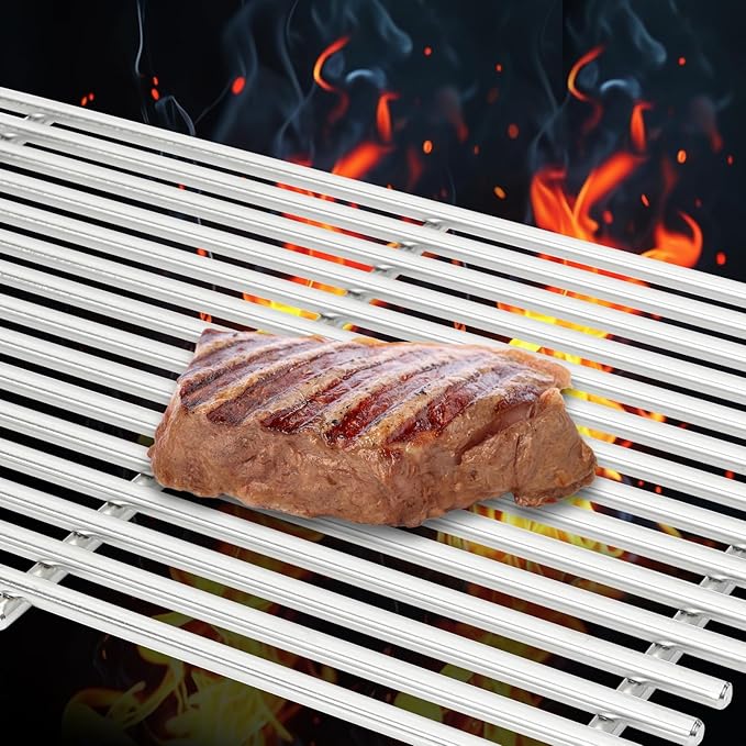 J&HYBBQ 17.4" Stainless Steel Grill Grate for Weber Spirit 300 & Spirit II 300 Series, Spirit 700, Genesis Silver/Gold/Platinum B&C, Genesis 1000-3500 – Tight-Gap Design, Non-Stick, Rust-Resistant