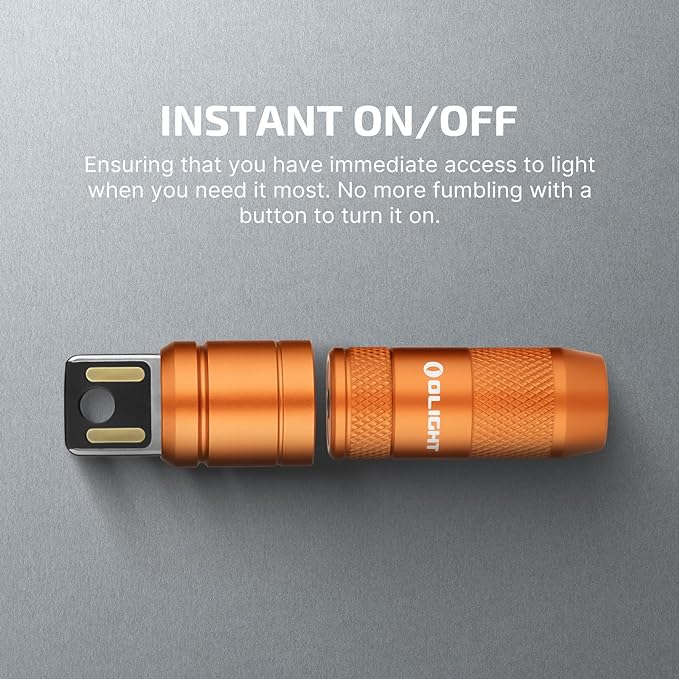 OLIGHT IMINI 2 EDC Rechargeable Keychain Flashlight, 50 Lumens Compact and Portable Mini LED Keyring Lights with Built-in Battery Ideal for Everyday Carry and Emergencies (Orange)