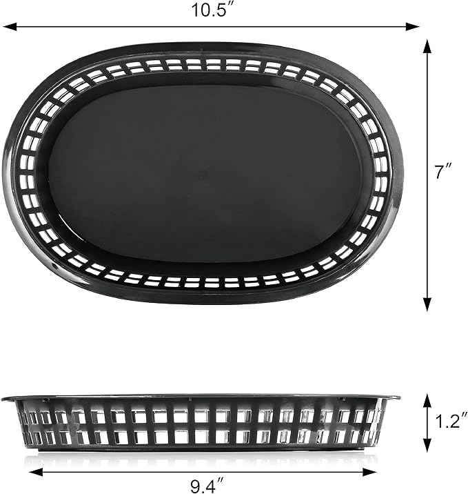 New Star Foodservice 44058 Fast Food Baskets, 10.5 x 7 Inch, Set of 36, Black