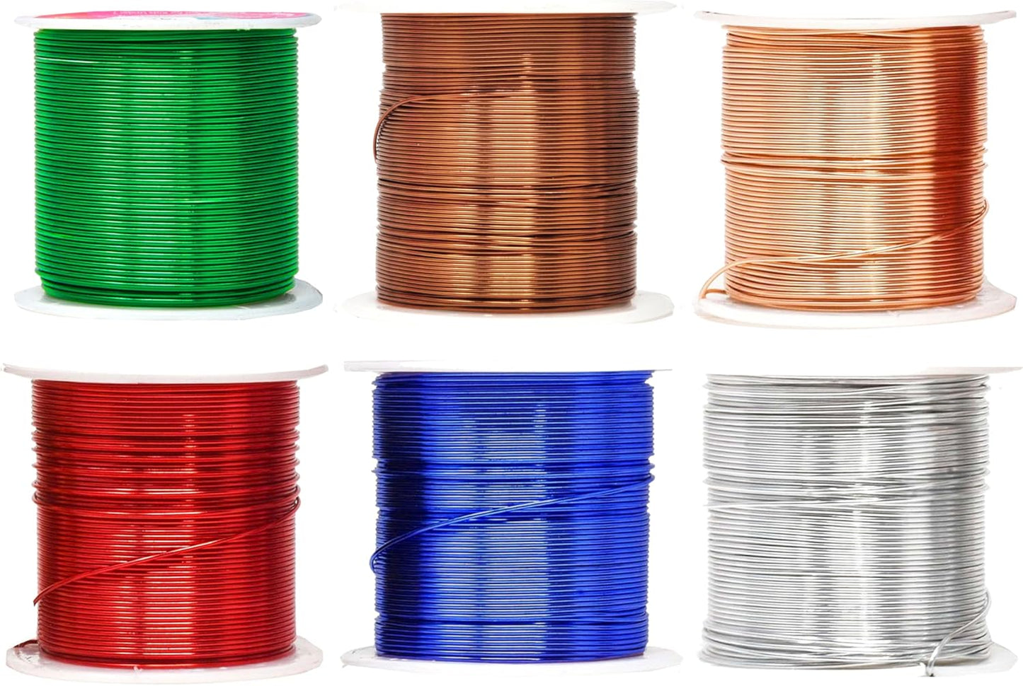 Mandala Crafts 14 Gauge Anodized Aluminum Craft Wire for Jewelry Making – 330 FT Colored Flexible Silver Copper True Blue Brown Red Kelly Green Wire - Bendable for Bonsai Armature Crafting Sculpting