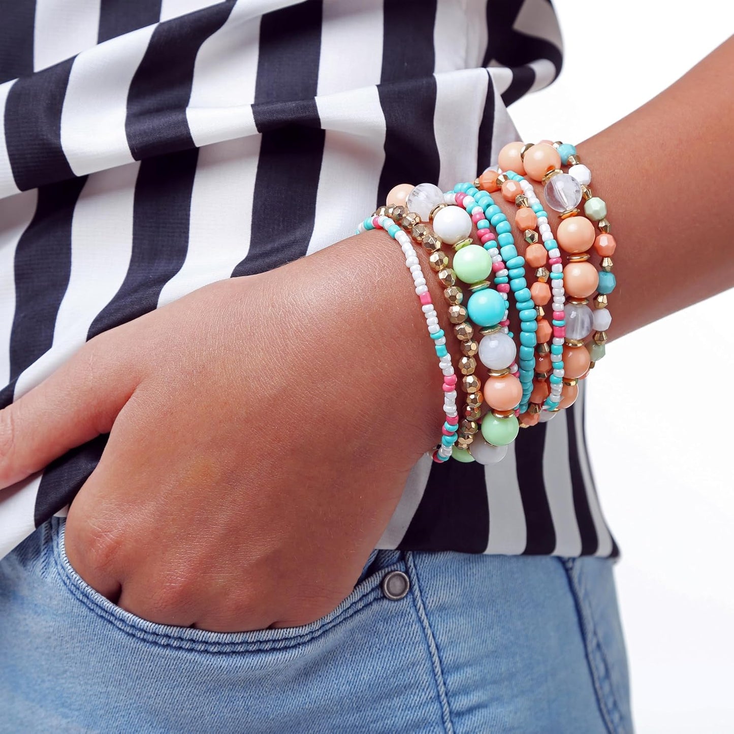 The Beadsmith Opelon Stretch Cord – Elastic Beading Fiber, Black, 0.7 mm Diameter, 5 Meters (16.4 ft) Spool