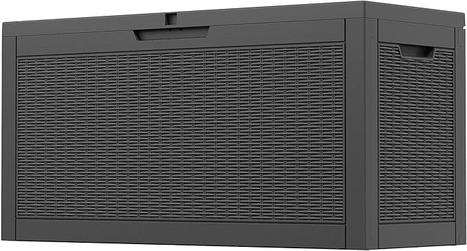 Outdoor Storage Box, 60 Gallon Outside Deck Box Waterproof,Resin Outdoor Storage Cabinet With Lockable Lid,Backyard Storage Bench For Garden Tools,Patio Cushions, Pool Tools, Package Delivery