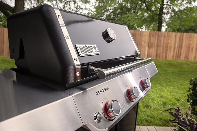 Weber Genesis E-315 Liquid Propane Gas Grill for Outdoor Cooking, 3 Burners, Black