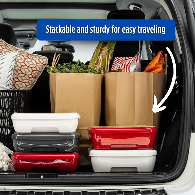 Fancy Panz - Navy Classic Aluminum Foil Pan Carrier with Lid - Elevated Food Serving Tray - Portable Casserole Carrier with Lid - Made in The USA Hosting Essentials