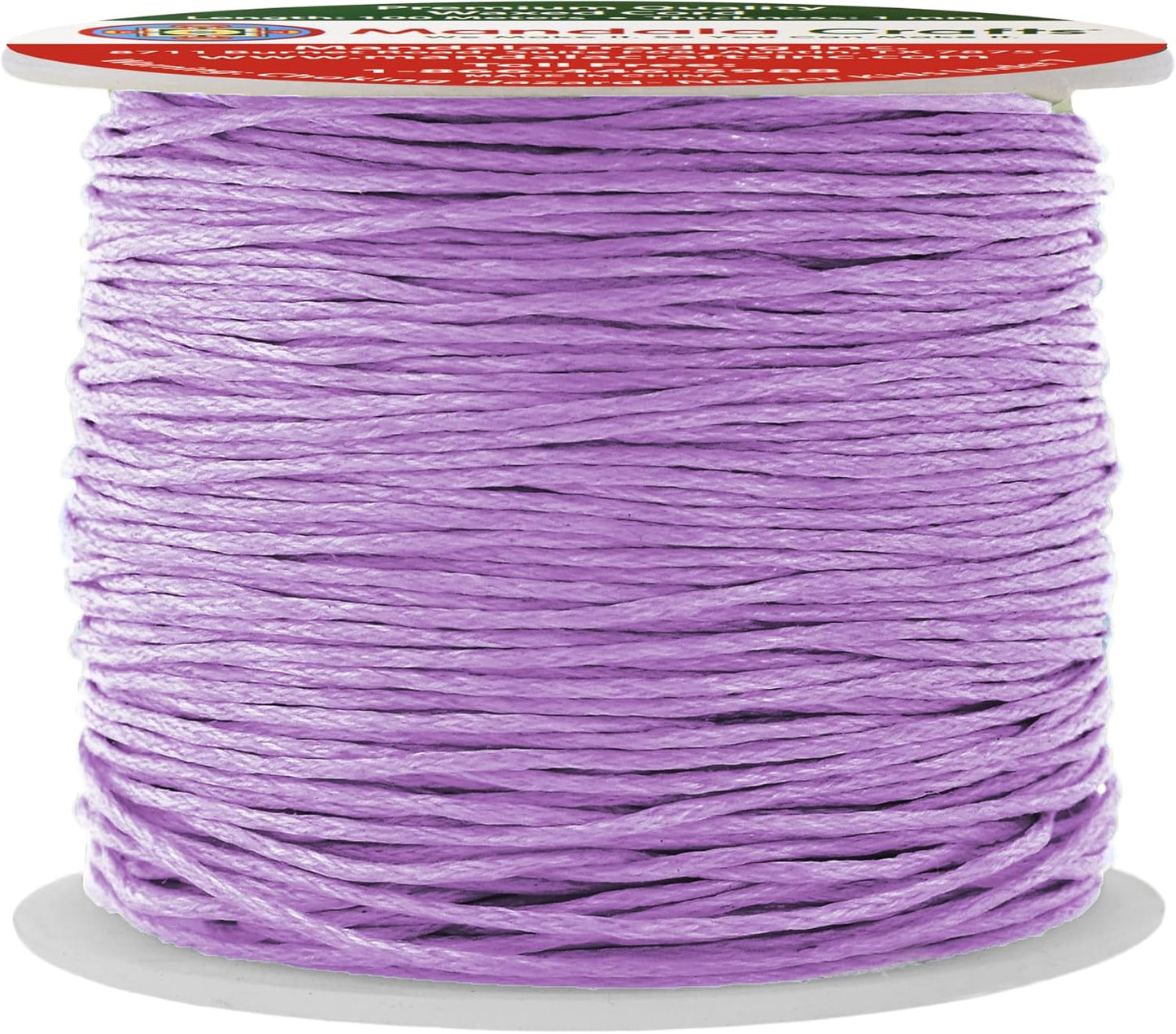 Mandala Crafts 1mm 109 Yards Lilac Cotton Waxed Cord for Jewelry Making Bracelet Cord Waxed String - Beading String Thread Jewelry Cords for Necklaces String