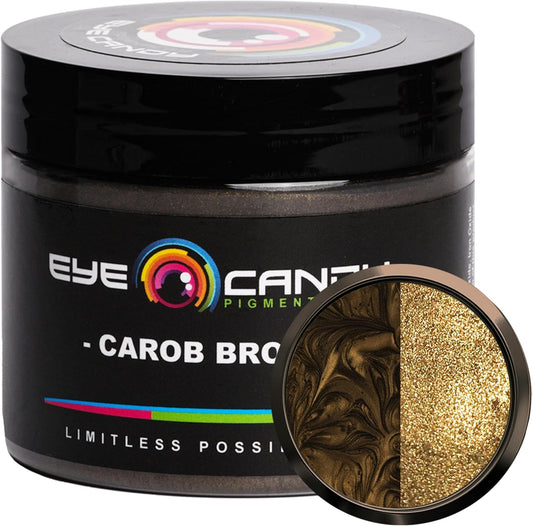 Eye Candy Pigments Premium Brown Mica Powder - Carob Brown (50gr) - for Epoxy, Resin, Soap, Paint, Woodworking, Acrylic Pouring, Bath Bombs, Fishing Lures - DIY Arts and Crafts Additive