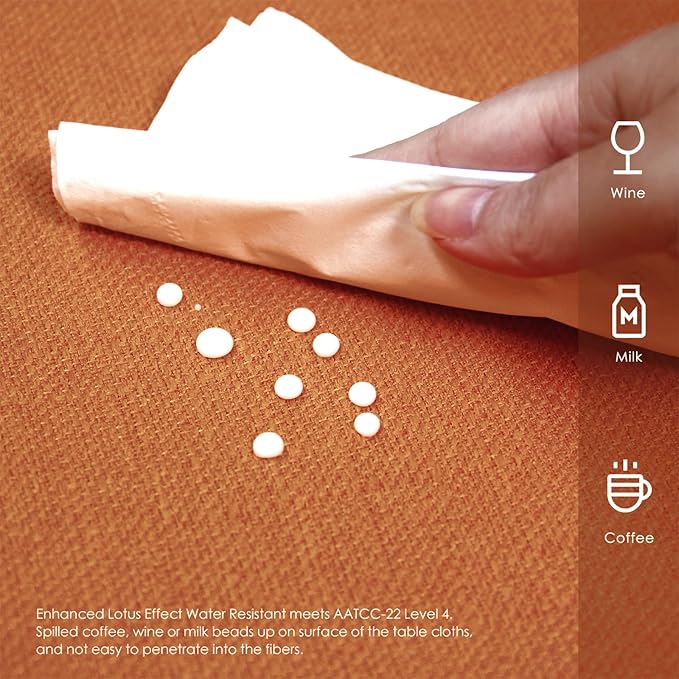 BALCONY & FALCON Rectangle Tablecloth Washable Wrinkle Resistant and Water Proof Table Cloth Decorative Linen Fabric Tablecloths for Dining Parties Kitchen Wedding and Outdoor Use (Cinnamon, 55x70)