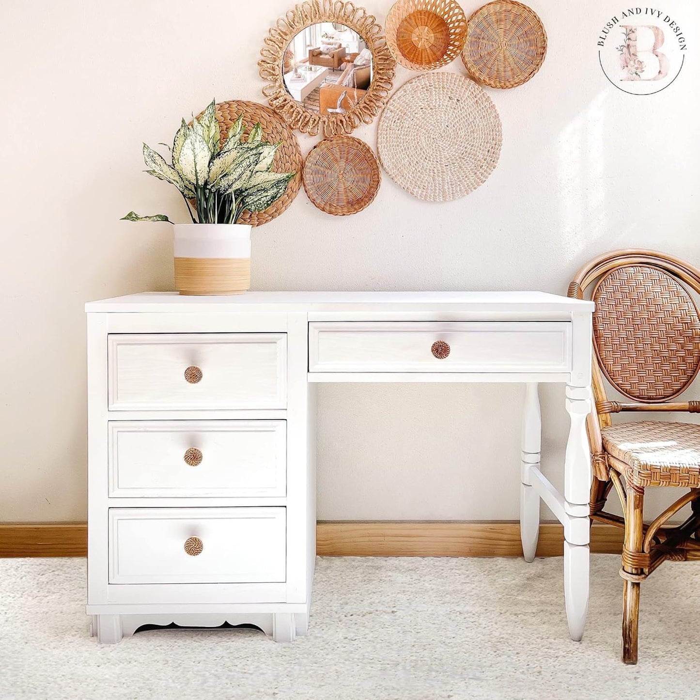 Dixie Belle Paint Company Chalk Finish Furniture Paint - Cotton (4oz) - Matte Pure White Chic Chalk Mineral DIY Furniture Paint