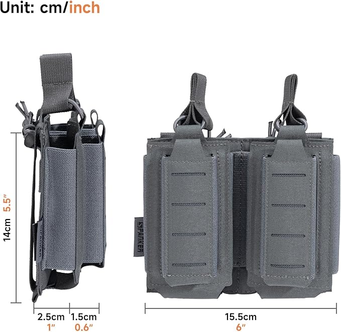 EXCELLENT ELITE SPANKER Tactical Open-Top Single/Double/Triple Molle Mag Pouch for Pistol Mag Pouch Tactical Bag Accessories Holder