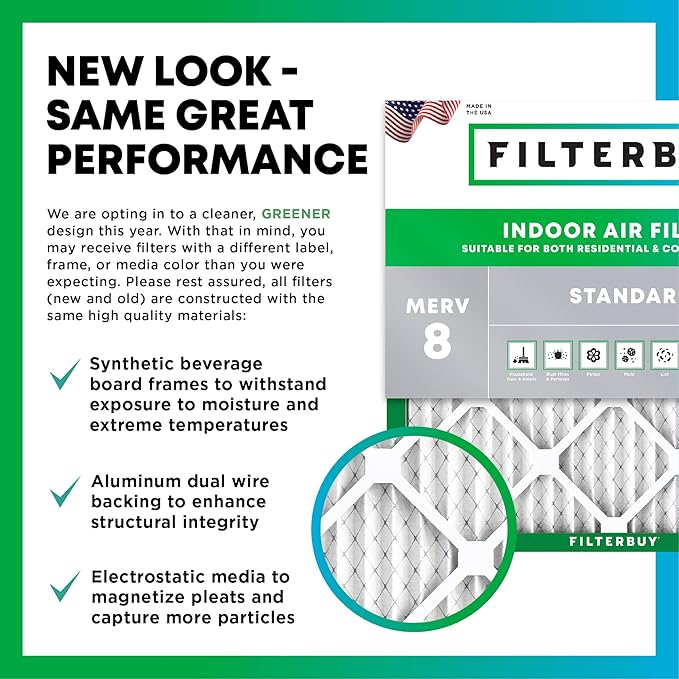 Filterbuy 12x18x4 Air Filter MERV 8 Essential Dust & Allergy Defense (12-Pack), Electrostatic Pleated HVAC AC Furnace Filters Replacement, Made in USA (Actual Size: 11.50 x 17.50 x 3.63)
