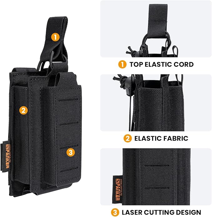 EXCELLENT ELITE SPANKER Tactical Open-Top Single/Double/Triple Molle Mag Pouch for Pistol Mag Pouch Tactical Bag Accessories Holder