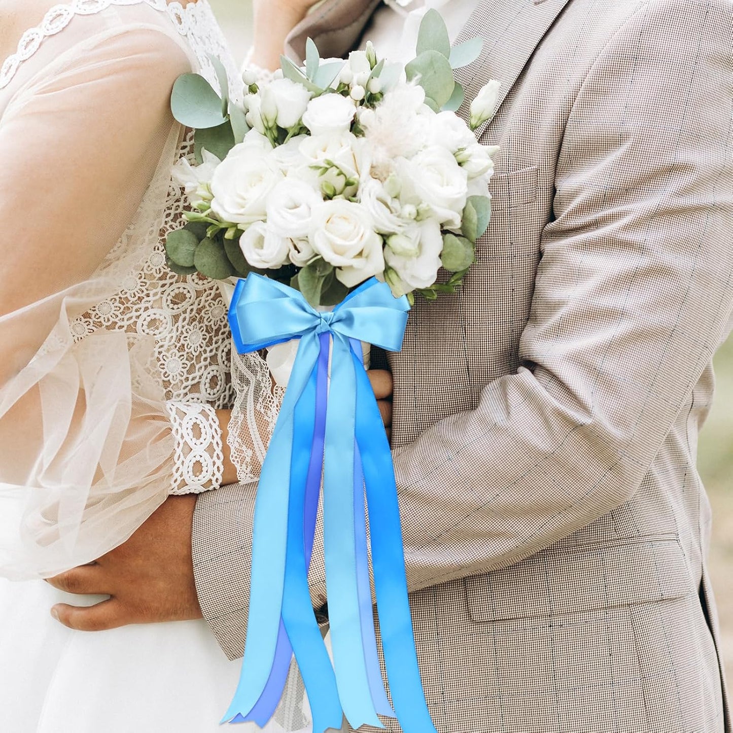 1-1/2 Inch Blue Satin Ribbons for Crafts, 6 Rolls Single-Faced Blue Assorted Ribbons for Gift Wrapping Flower Bouquet Wedding Invitations Bridal Shower Hair Bows Garland Party Decor